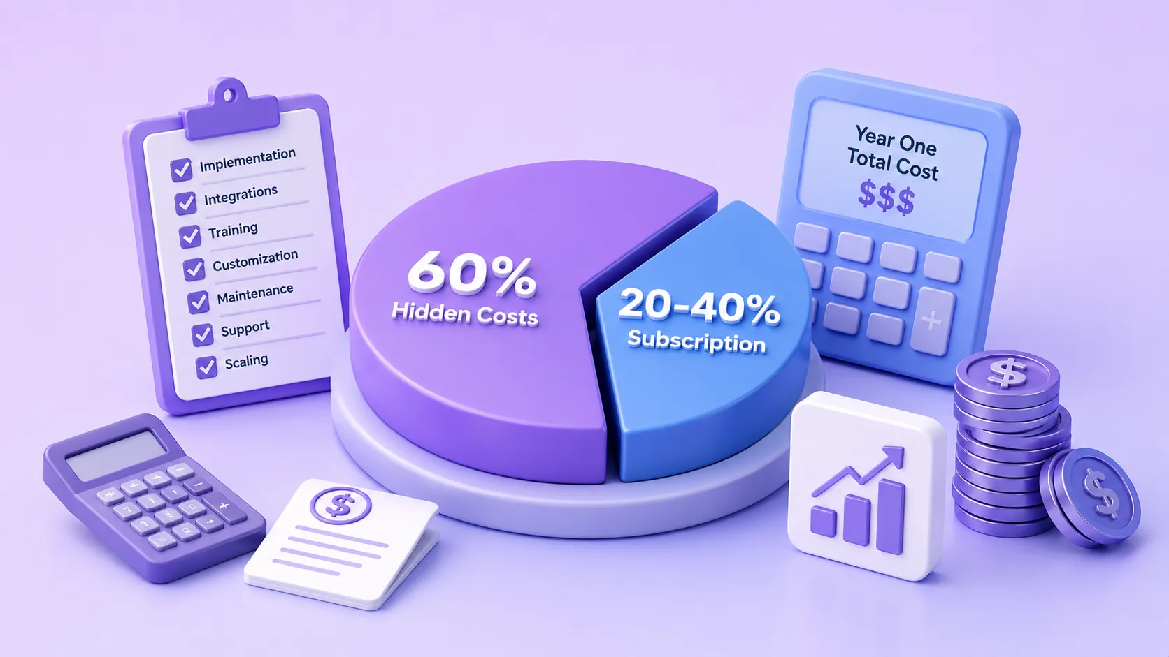 The subscription is often just 20 to 40 percent of what the tool really costs in year one.