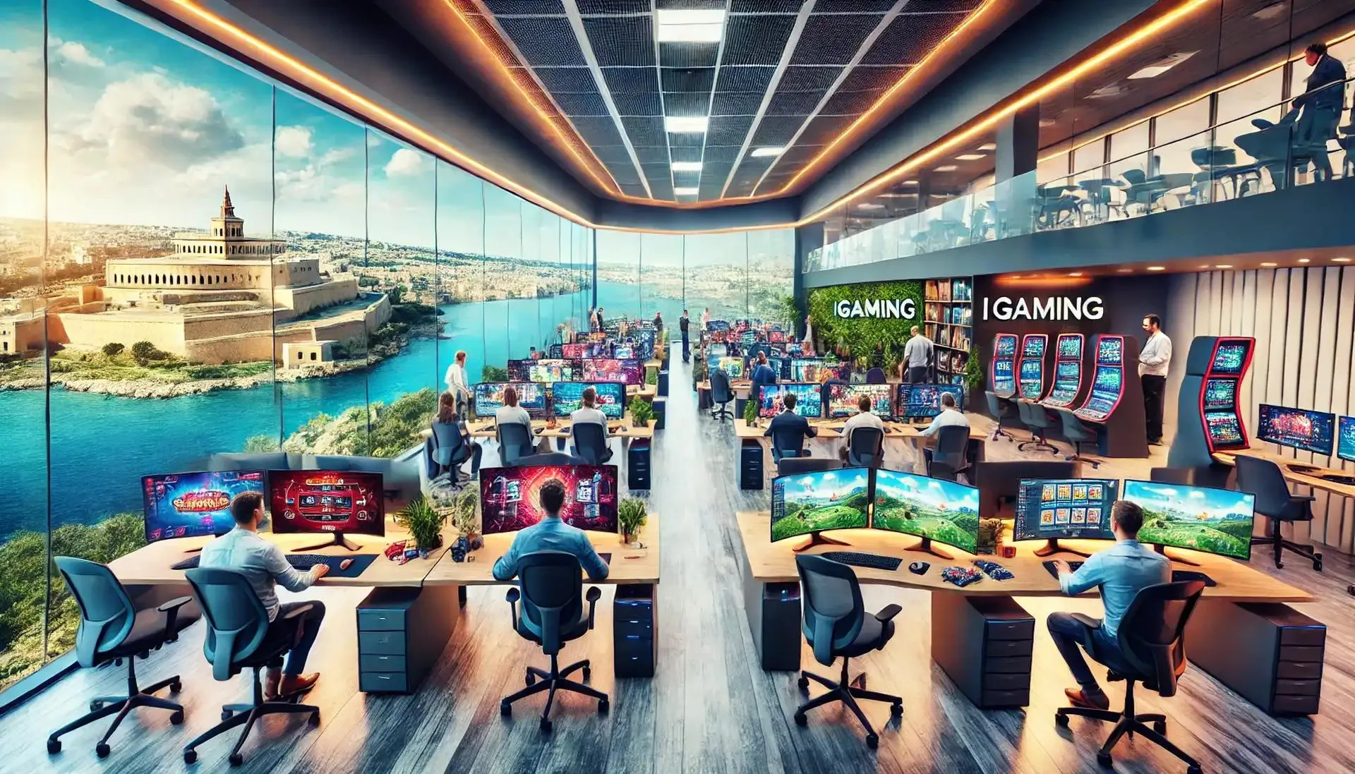 Side by side comparison of an iGaming office in St Julian's and a fintech engineering team in Sliema, placed in the MGA context section