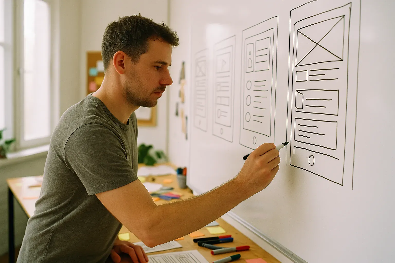 User interacting with a modern mobile app