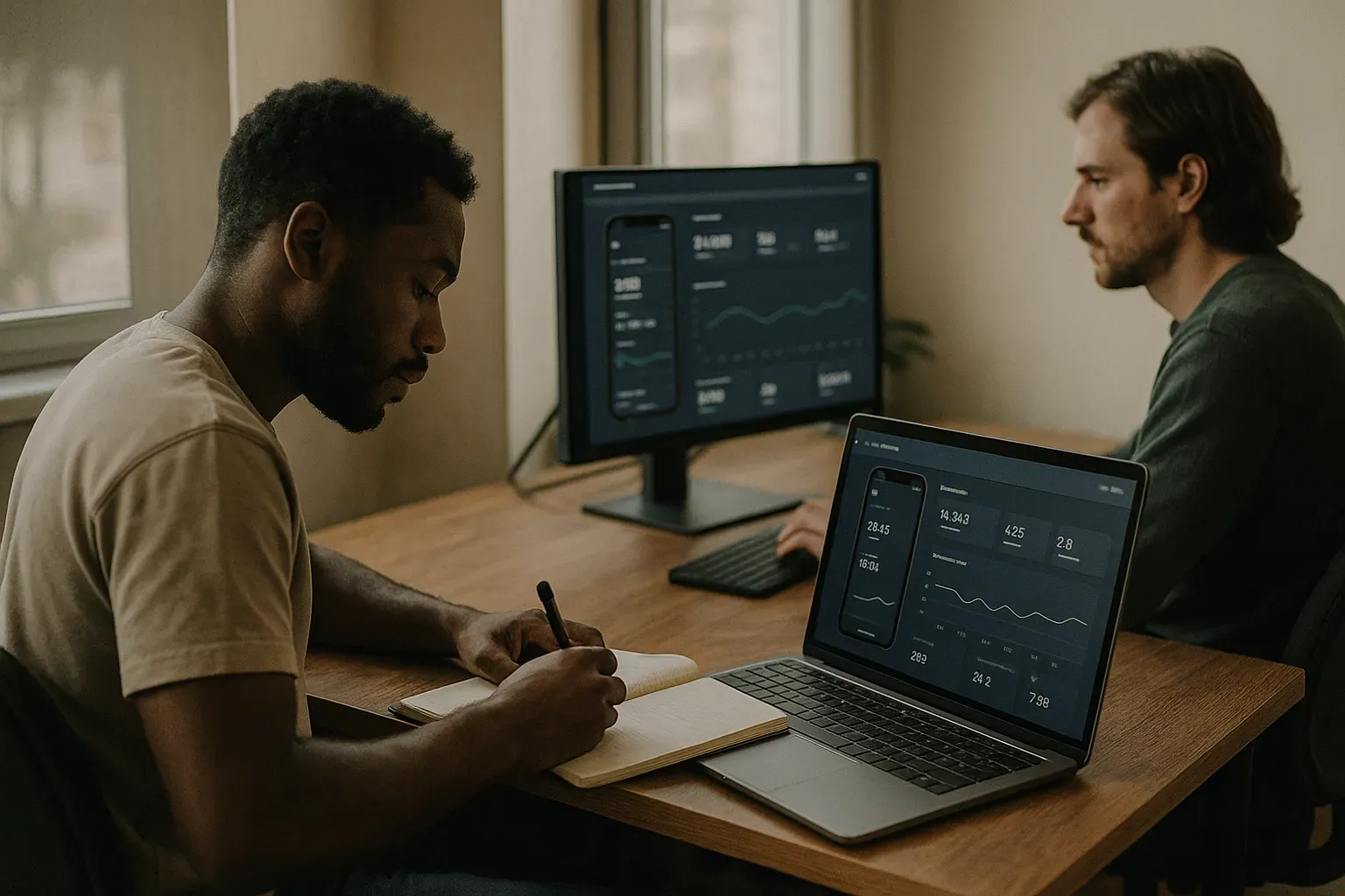 Graphic of a mobile app performance dashboard