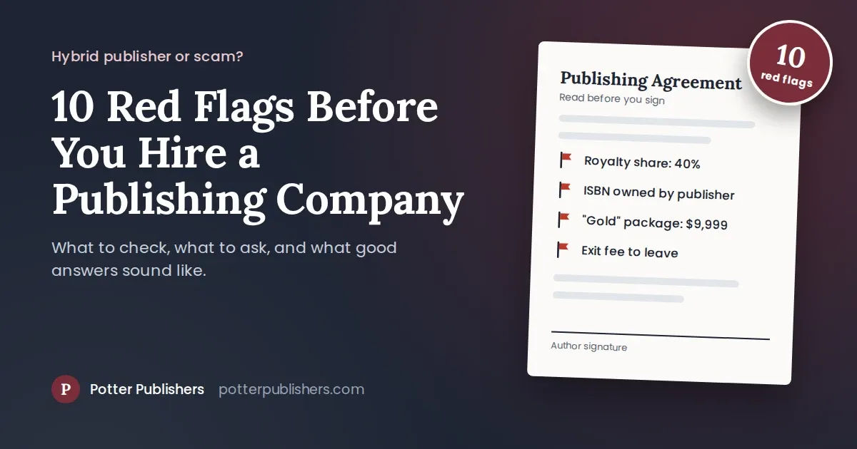 Hybrid Publisher or Scam? 10 Red Flags to Check Before You Hire a Book Publishing Company