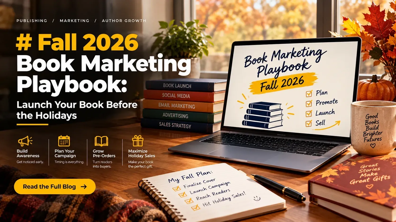 Fall book marketing 2026 showing books, seasonal promotion and author marketing