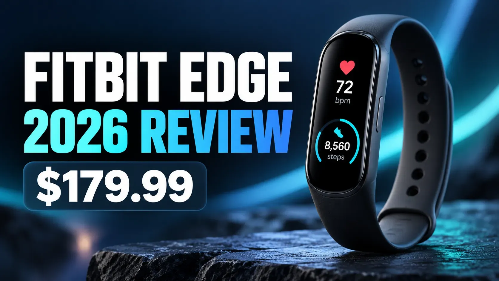 Fitbit Edge 1.34-inch AMOLED display showing fitness stats