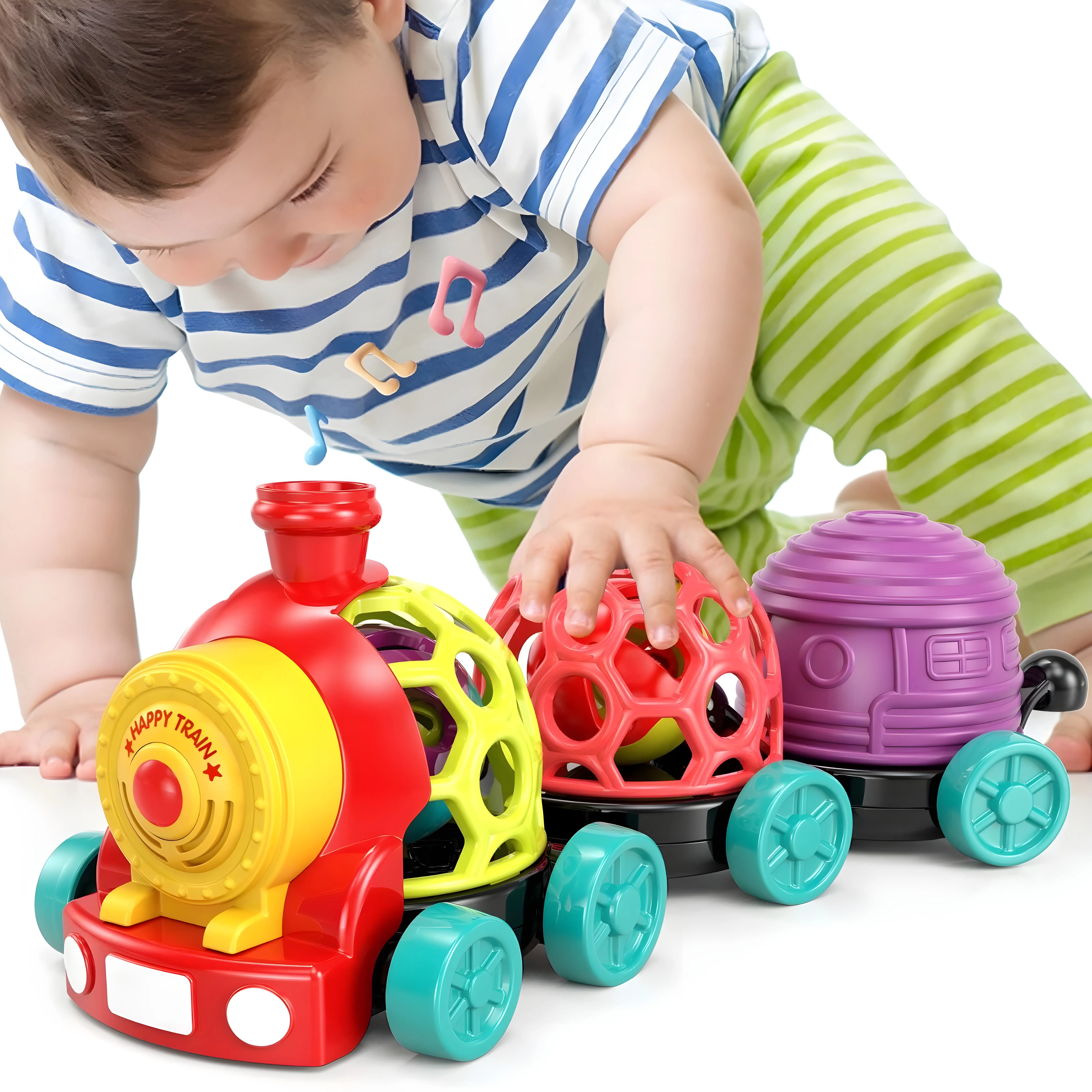 MOONTOY Musical Push-and-Go Toddler Train — 1st Birthday Gift