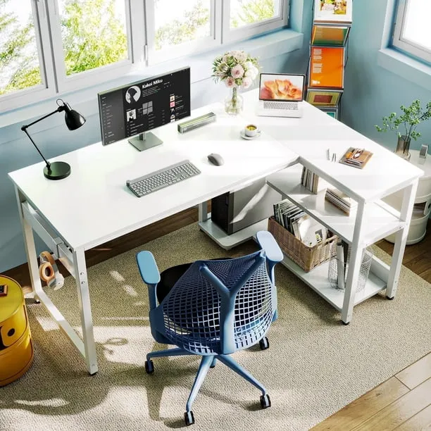 Casacomoda L Shaped Computer Desk with Power