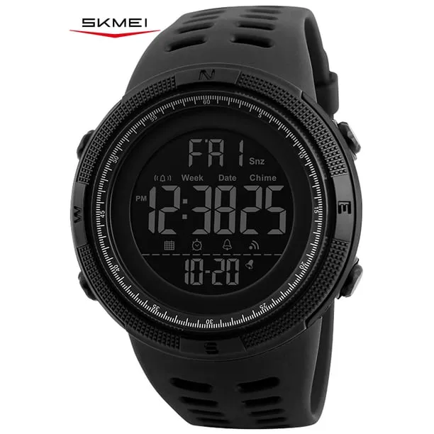 Military-Style Waterproof Digital Watch