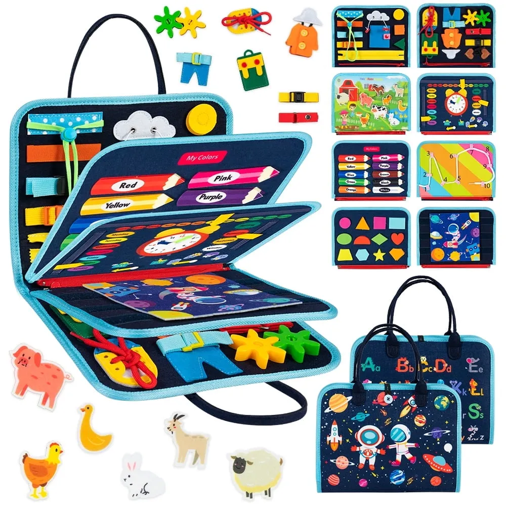 Cowin Busy Board Montessori Learning Book for Toddlers 1–4