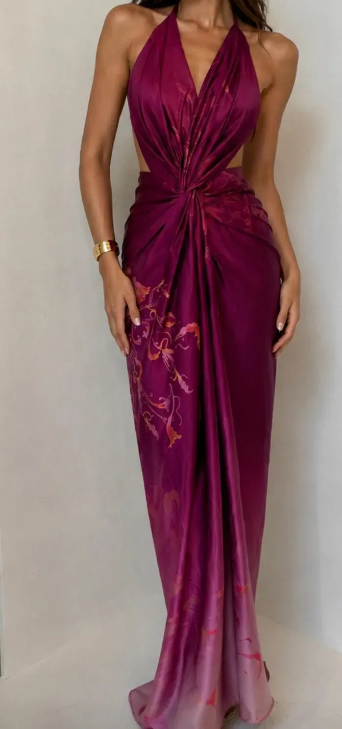 Isabella Twist Halter Gown