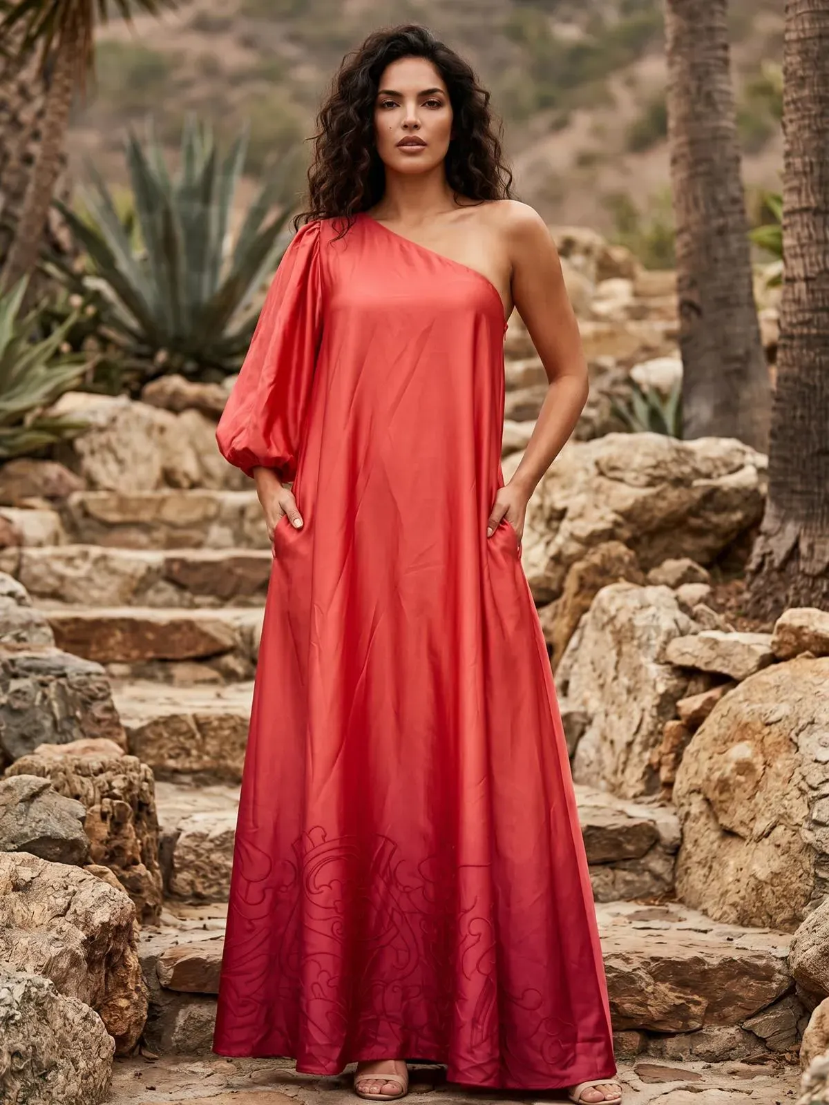 Sierra One Shoulder Maxi